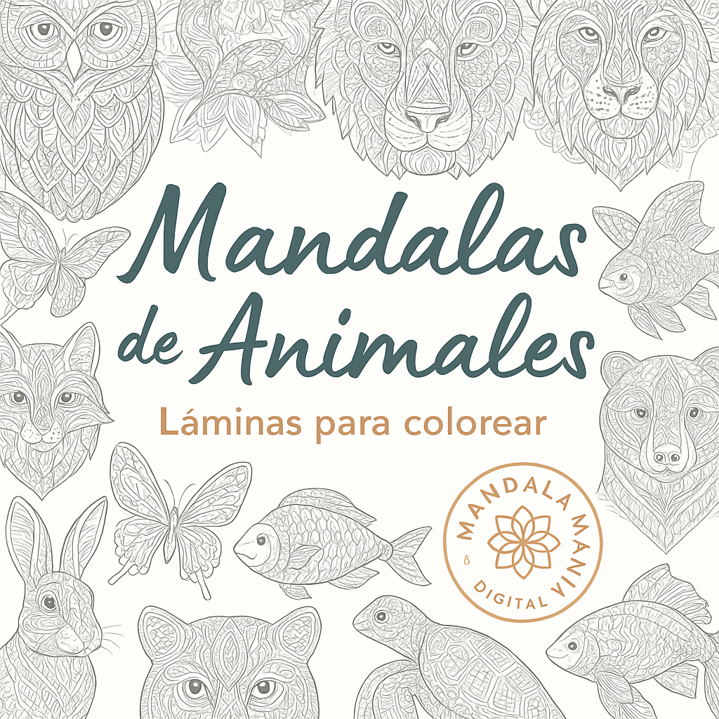 🌸 MandalaManía Digital – 🎨 Arte para el Alma ✨ ANIMALES