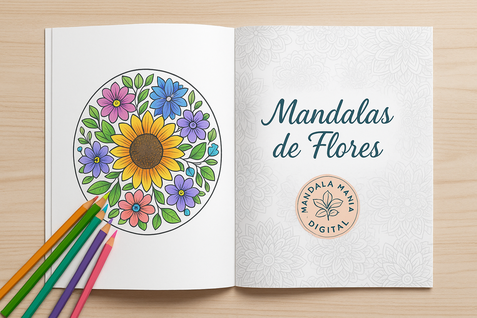 🌸 MandalaManía Digital – 🎨 Arte para el Alma ✨ FLORES